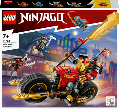 Set LEGO Ninjago Kai’s Mech Rider EVO 71783, figurina ninja, motoçikletë luftarake, shumëngjyrësh