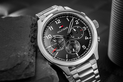 Ora Tommy Hilfiger Asher 1791852, 44mm, çelik inox, argjendtë