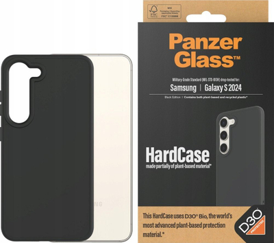 Kapak mbrojtës PanzerGlass HardCase D3O për Samsung Galaxy S24, rezistent ndaj goditjeve, MagSafe, i zi