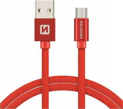 Kabllo USB Swissten Textile, Micro USB, 2m, e kuqe
