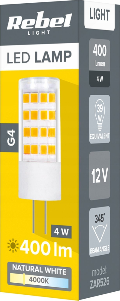 Lampë LED Rebel 4W, G4, 4000K, 12V, e bardhë