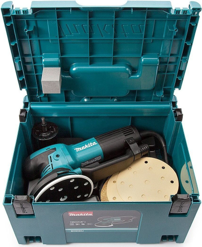 Lëmuse orbital me bateri Makita DBO180, 18V LXT, 125mm, 2x5Ah Li ion, me kuti