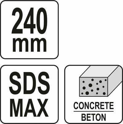Daltë SDS Max Yato YT-47147, 60mm, 240mm, gri