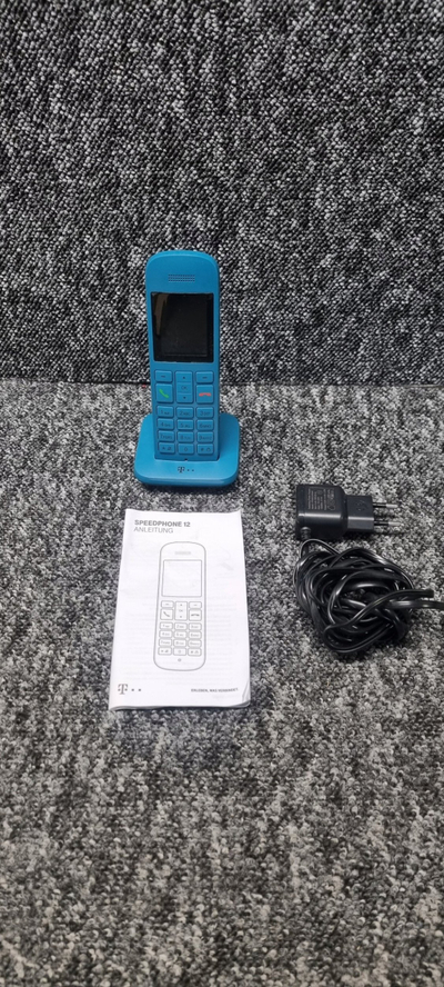 Telefon pa tela DECT Telekom Speedphone 12, ekran 5 cm, memorie 100 kontakte, petrol