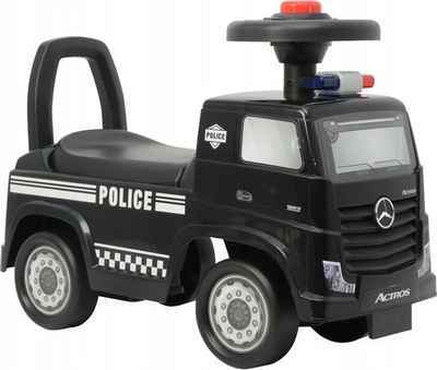Makinë lodër me hipje LEAN Toys Mercedes Actros Police 3316A, për kalamaj 3+, e zezë