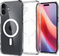 Mbrojtëse telefoni Spigen Ultra Hybrid MagSafe, për iPhone 16 Plus, transparente, e bardhë