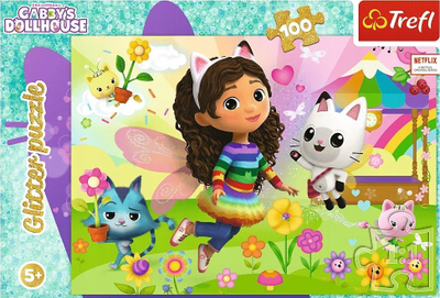 Puzzle Clementoni Gabby Glitter, 100 copa, 41 x 27.8 cm, shumëngjyrësh