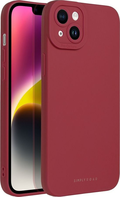 Kuti telefoni Roar Luna për iPhone 14 Plus, TPU, shum e hollë, e kuqe