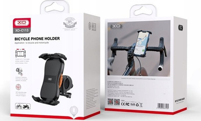 Mbajtëse telefoni për timon XO C113, universale 5-7", rrotullim 360°, e zezë