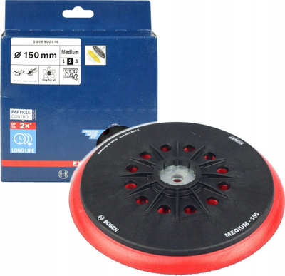 Pjatë mbështetëse Bosch Expert Multihole Medium, 150mm, për gërryese orbitale, e zezë