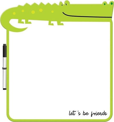 Tabelë shkrimi Interdruk Dry Erase Board Crocodile, 28 x 35 cm, me marker, shumëngjyrëshe