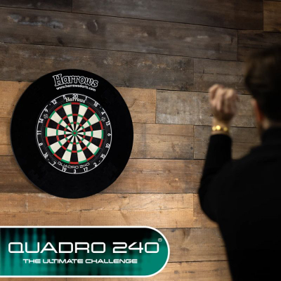 Dërrasë dart Harrows Quadro 240 Shield, për lojë profesionale, me unazë quadruple