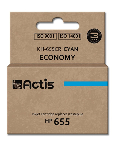 Ngjyrë për printer Actis KH-655CR (zëvendësim për HP 655 CZ110AE), 12 ml, e kaltër