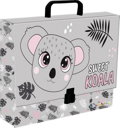 Dosje-valixhe A4 Koala, me dorezë plastike, karton i trashë, shumëngjyrëshe