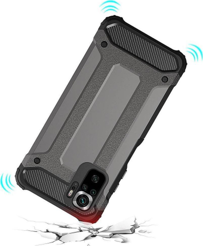 Mbrojtëse telefoni Hybrid Armor për Xiaomi Poco M4 Pro 5G, dy shtresa, antishok, e zezë