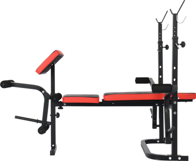 Stol ushtrimesh FUNFIT Preacher Curl, i rregullueshëm, palos, ngjyrë zi me të kuqe