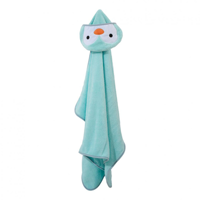 Peshqir me kapuç për fëmijë Heinner, 76x127cm, coral fleece, model pinguin