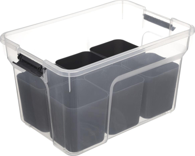 Kuti organizuese 5five Plastic container with lid, 8L, me ndarje, transparente