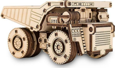 Set druri 3D EWA Eco-Wood-Art Mini Belaz, model kamion ndërtimi, montim pa ngjitës, dru natyral