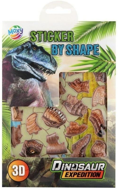 Stikerë 3D dinosauri Sentosphere Dino Stickers by Shape Triceratops, për kalamaj, shumëngjyrëshe