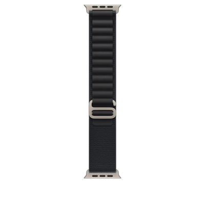 Apple Watch 49mm Loop, Black Alpine Loop, Large, Natural Titanium Finish