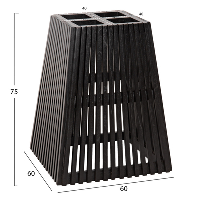 Bazë tavoline Frantz HM9460.02, dru Mindi, 60x60x75 cm, e zezë