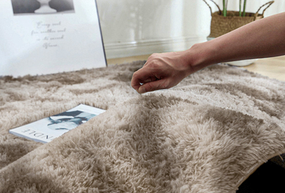Tapet Living Round Shaggy Ombre Scandinavian, 120 cm, lesh sintetik, ngjyrë camel bezhë