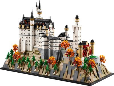 Сет ЛЕГО Архитектура Neuschwanstein Castle, модел за градење за возрасни, декор за колекционери, разнобоен
