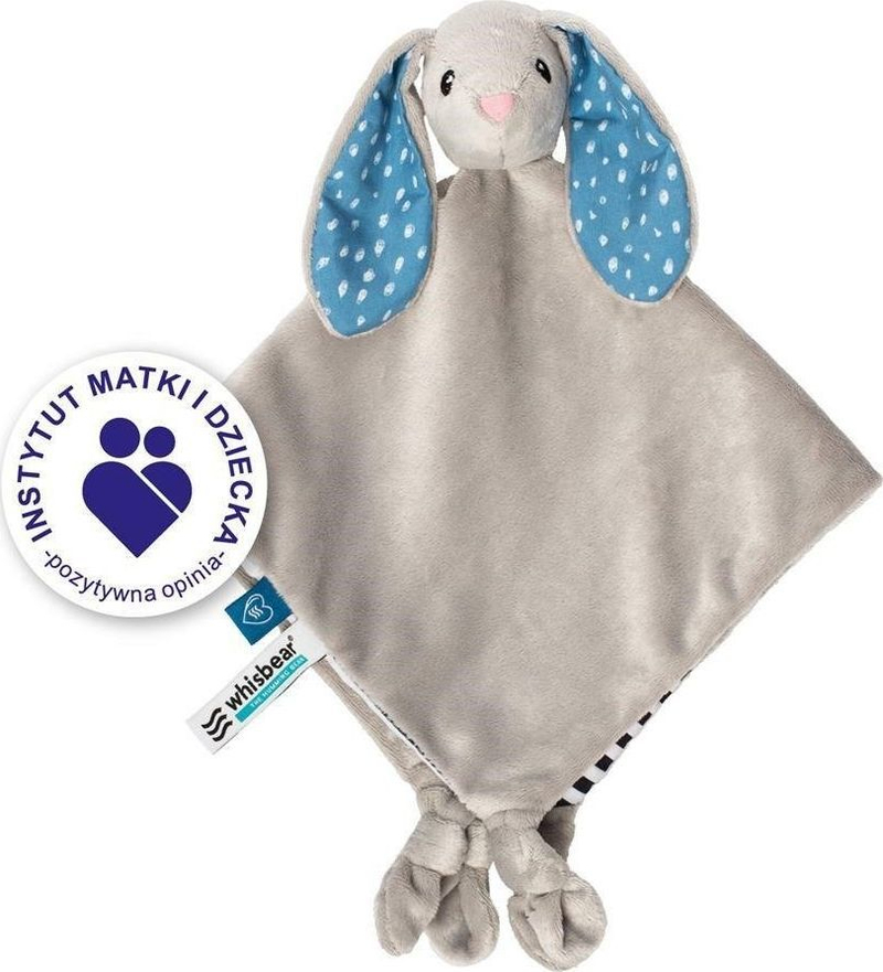 Batanije përkëdhelëse për fëmijë Whisbear DouDou Cuddly Bunny, e hirtë