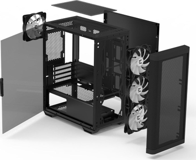 Kasë Zalman M4 ARGB, e zezë, Mini Tower