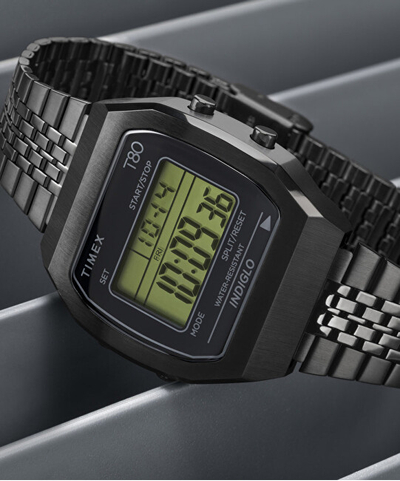 Orë dore për meshkuj Timex, e zezë
