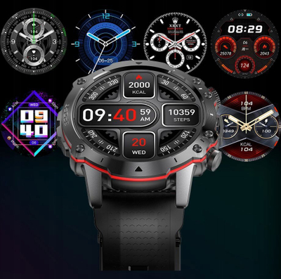 Smartwatch Kiano Watch Sport, mat rrahjet e zemrës, i papërshkueshëm nga uji, i zi
