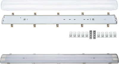 Trup ndriçimi hermetik Inoxx LED, 2x120cm T8 G13, IP65, gri