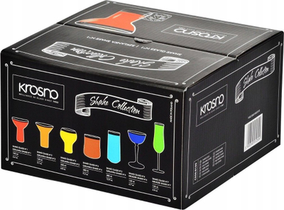 Set gota kokteji Krosno Shake N°1 Manhattan, 190ml, 4 cope, transparente