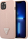 Mbrojtëse telefoni Guess Saffiano Triangle Logo për iPhone 14 Plus 6.7", kasë e fortë, rozë