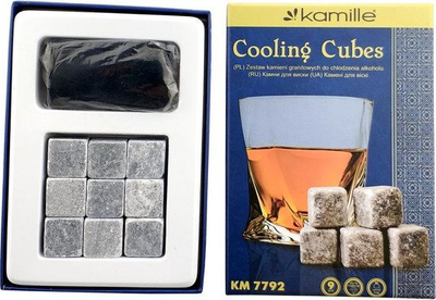 Gurë ftohës Kamille KM 7792, set 9 copë, nga gur natyral, gri