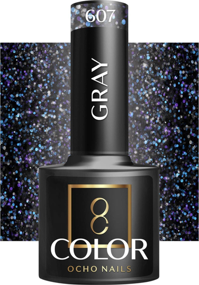 Llak hibrid për thonj Activeshop OCHO Nails 607, 5 g, gri