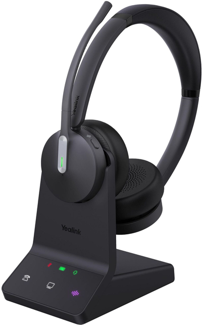 Kufje zyre Yealink WH64, DECT wireless, me bazë karikimi, të zeza