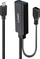 Adapter USB Lindy 43352, USB-C në USB A Micro USB, USB 3.2 Gen 1, 3m, i zi
