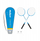 Set badminton Rebel Active, çelik i forcuar, 2 raketa edhe 2 fiteza, blu me bojë të bardhë