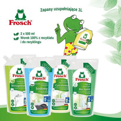Solucion për kabinë dushi Frosch Grape, kundër gëlqeres, rimbushës 1L