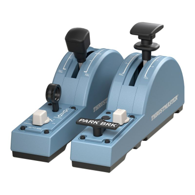 Kontrollues fluturimi Thrustmaster TCA Quadrant Add-on Airbus Edition për PC, me leva magnetike, blu