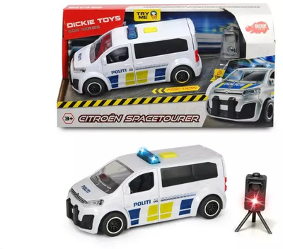 Loje makinë policie Dickie SOS Police Car 1:32, 15 cm, me drita, shumëngjyrëshe