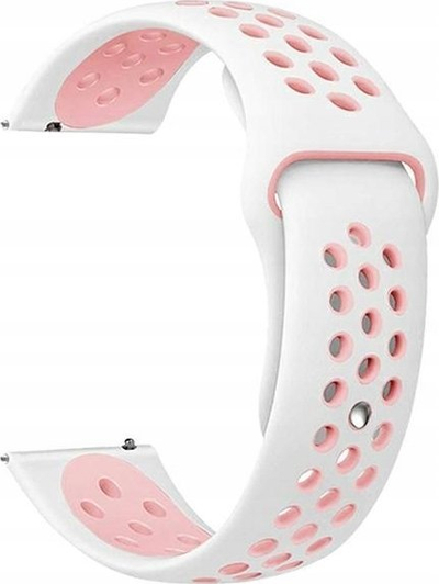 Rrip ore Beline Strap Watch, 22mm, silikon sport, bardhë rozë