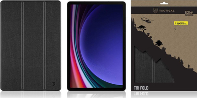 Mbulesë tablet Tactical Trifold për Samsung Galaxy Tab S9 X710 X716, me stand, e zezë