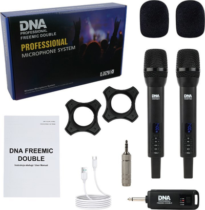 Set mikrofoni pa tel profesional 2.4 GHz, kapsulë dinamike kardioide, lidhje USB‑C, i zi