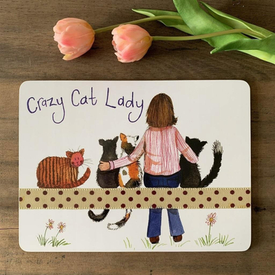 Set nënfilxhanësh dhe nënmbajtësish Teka MT57 Crazy Cat Lady, me mace, shumëngjyrësh