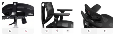 Karrige zyre Diablo Chairs V Basic, ergonomike, rrjetë, e zezë