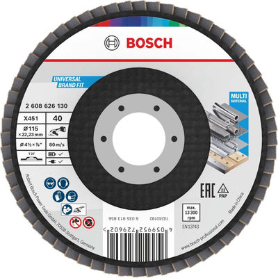 Disk bluarës Bosch X451 2608626130, 115mm, për metal, i zi