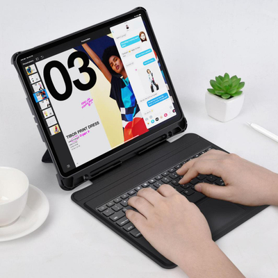 Tastierë Bluetooth CHOETECH BH-015, me touchpad, me ndriçim, për iPad Pro 12.9", e zezë